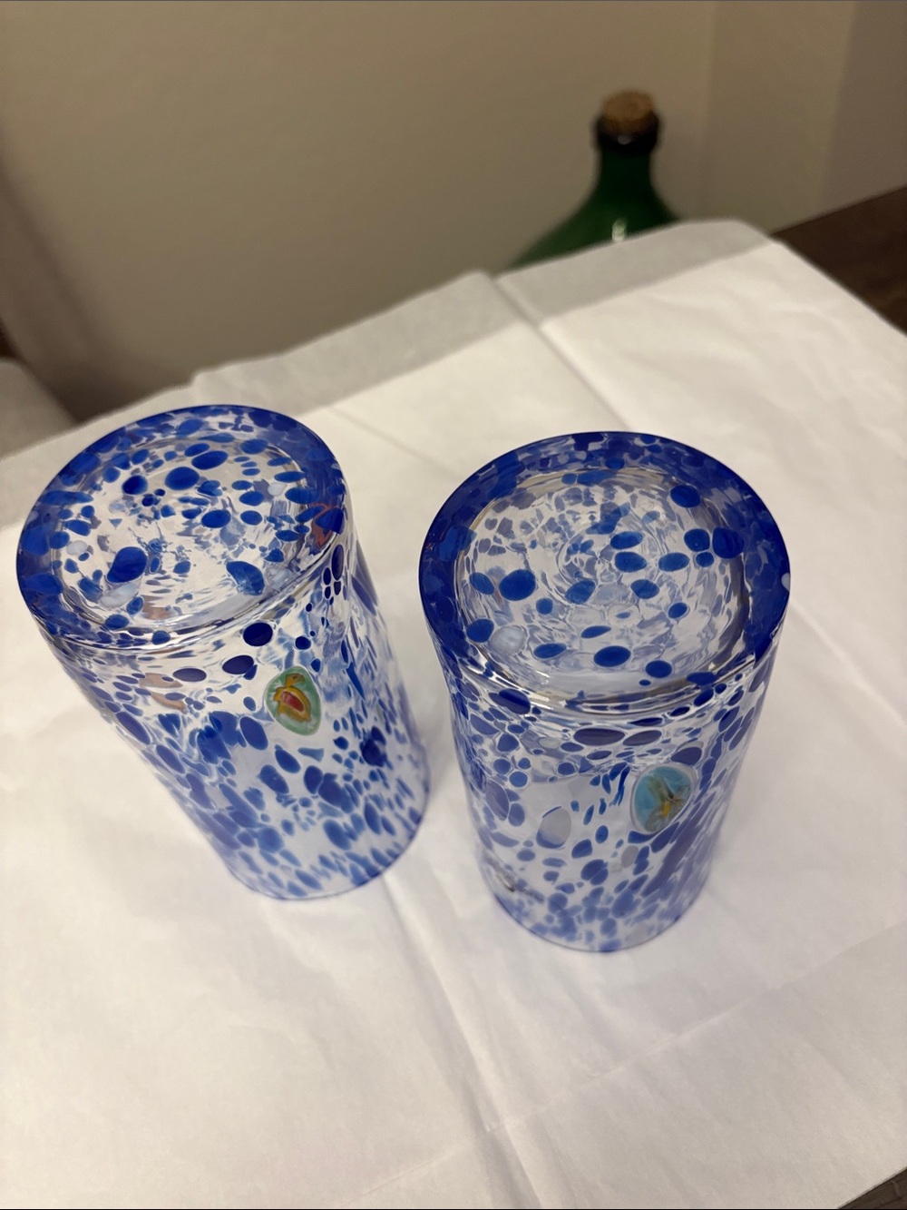 Murano Confetti Indented Drinking Glasses Made In Italy Handmade Glasses - Picture 6 of 7